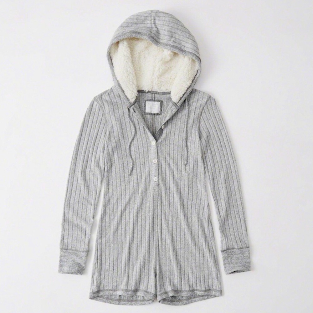 Abercrombie Sherpa lined Sleep Romper-NWT